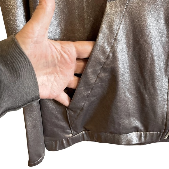 H&M x Coachella Collection Metallic Silver Hooded Zip Front Jacket Small - Picture 11 of 13